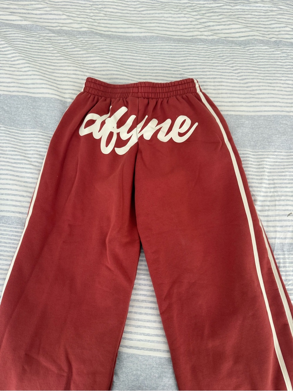 Unbranded Women's Maroon Track Pants with Side Stripe - Picture 2 of 3